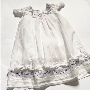 Minimimo White Ruffle Embroidered Cotton Summer Toddler Dress